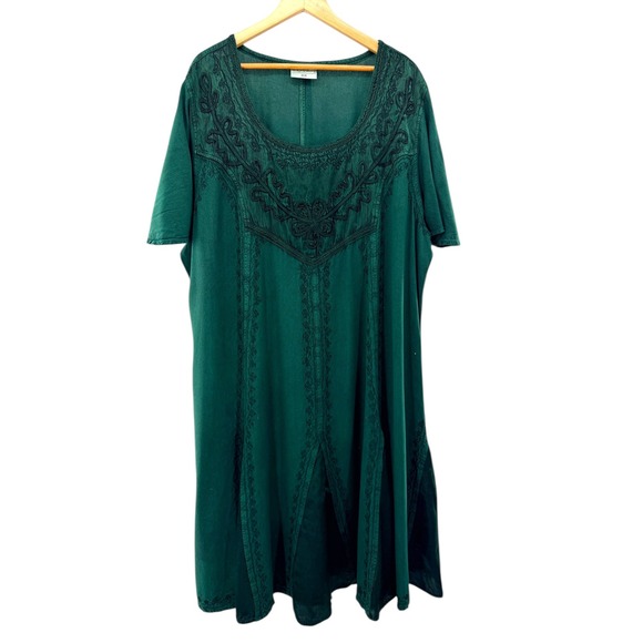 HolyClothing Green Belladonna Embroidered Dress Plus Size 3X Renaissance Cosplay - Picture 4 of 10